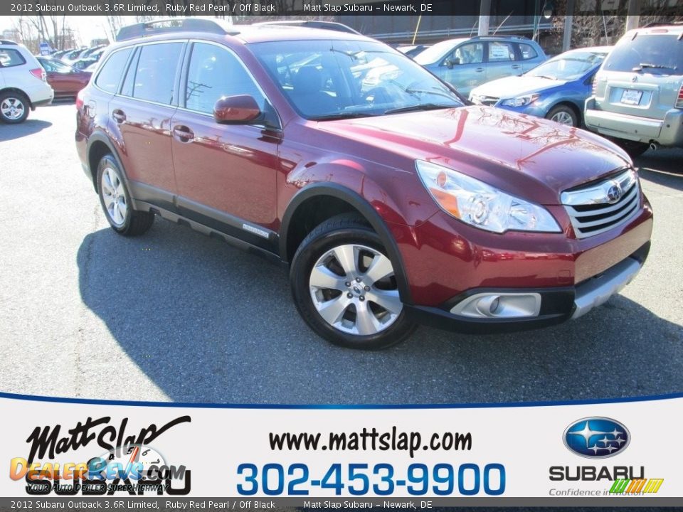 2012 Subaru Outback 3.6R Limited Ruby Red Pearl / Off Black Photo #1