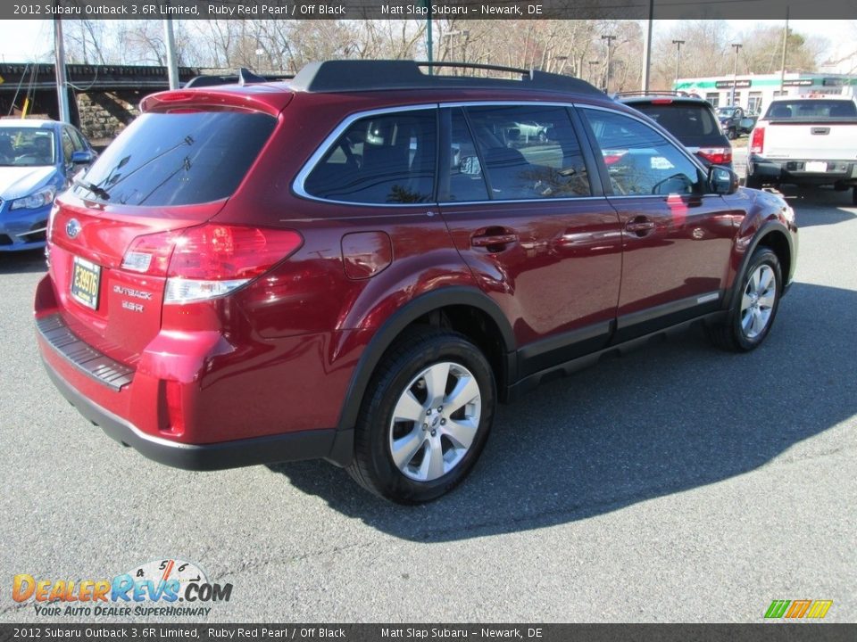 2012 Subaru Outback 3.6R Limited Ruby Red Pearl / Off Black Photo #6