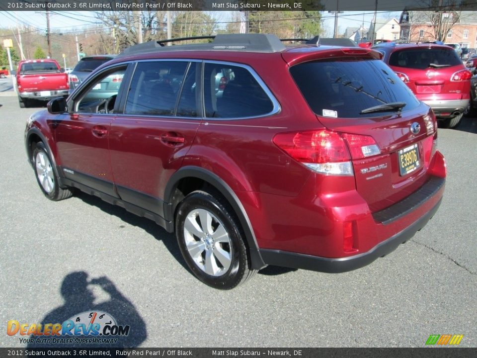 2012 Subaru Outback 3.6R Limited Ruby Red Pearl / Off Black Photo #8
