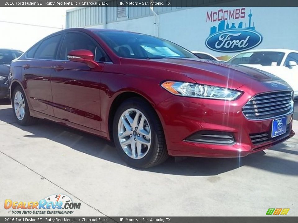 2016 Ford Fusion SE Ruby Red Metallic / Charcoal Black Photo #1