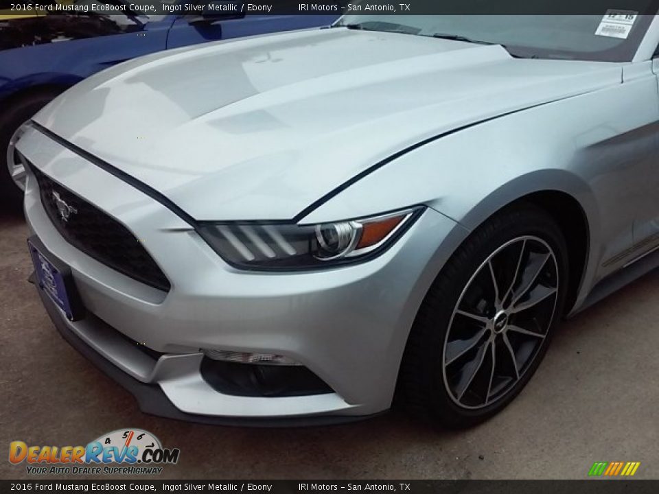 2016 Ford Mustang EcoBoost Coupe Ingot Silver Metallic / Ebony Photo #6