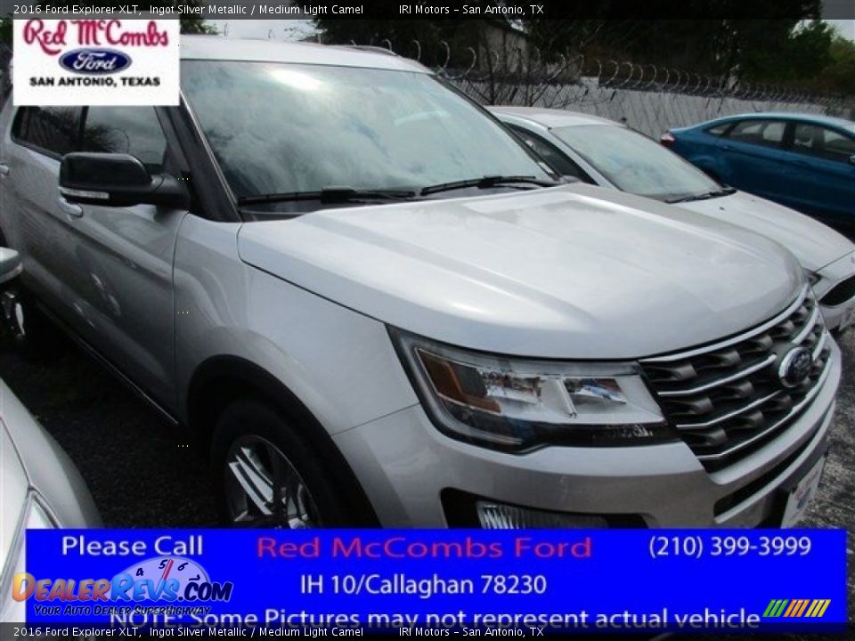 2016 Ford Explorer XLT Ingot Silver Metallic / Medium Light Camel Photo #1