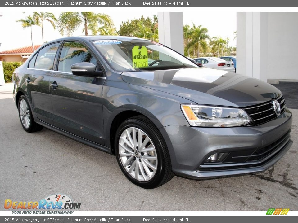 2015 Volkswagen Jetta SE Sedan Platinum Gray Metallic / Titan Black Photo #2