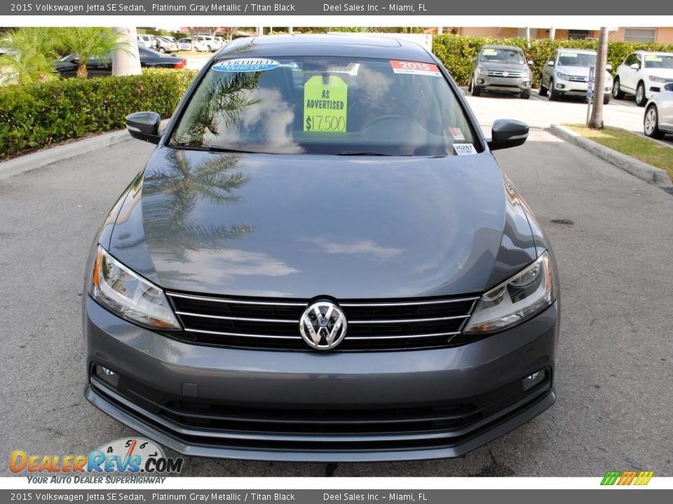 2015 Volkswagen Jetta SE Sedan Platinum Gray Metallic / Titan Black Photo #3