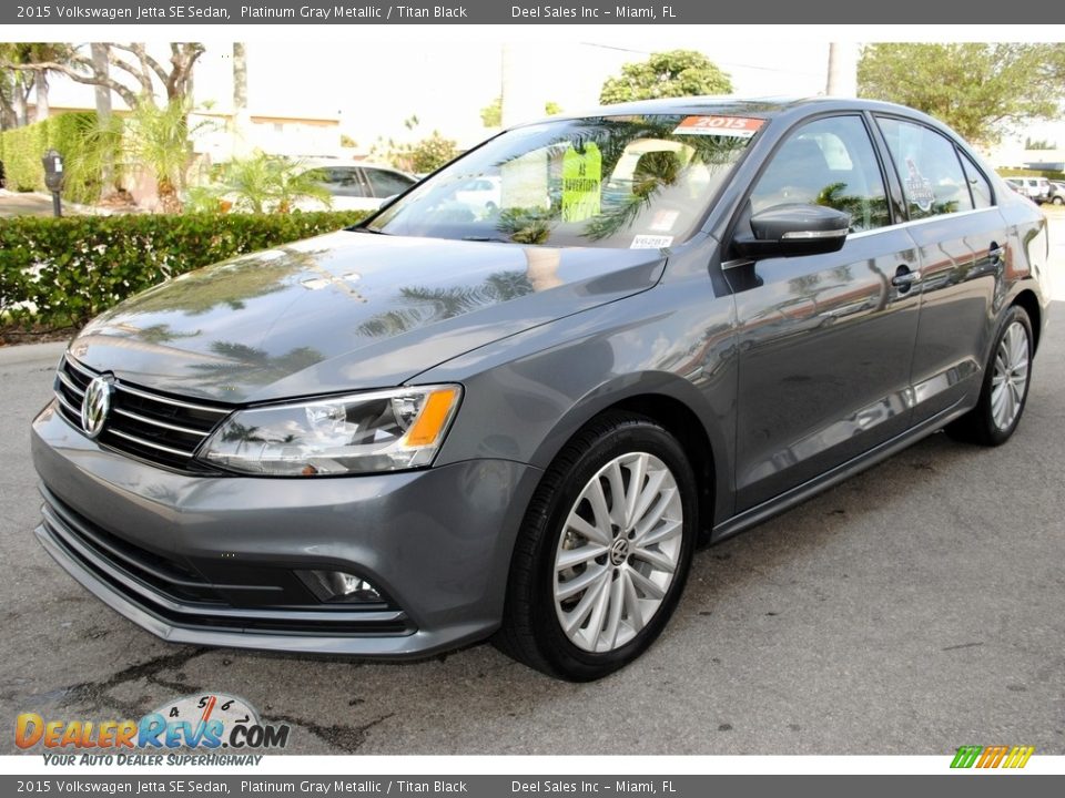 2015 Volkswagen Jetta SE Sedan Platinum Gray Metallic / Titan Black Photo #5