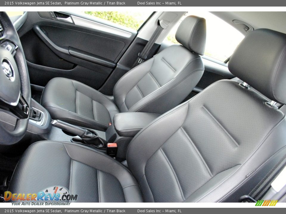 2015 Volkswagen Jetta SE Sedan Platinum Gray Metallic / Titan Black Photo #14