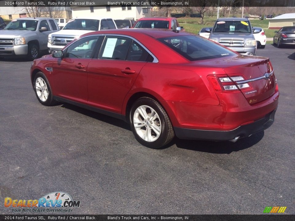 2014 Ford Taurus SEL Ruby Red / Charcoal Black Photo #2