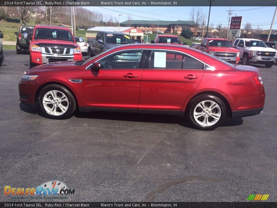 2014 Ford Taurus SEL Ruby Red / Charcoal Black Photo #4