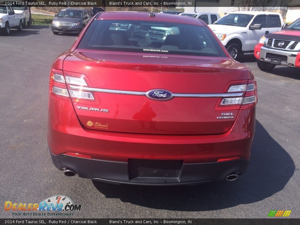 2014 Ford Taurus SEL Ruby Red / Charcoal Black Photo #15