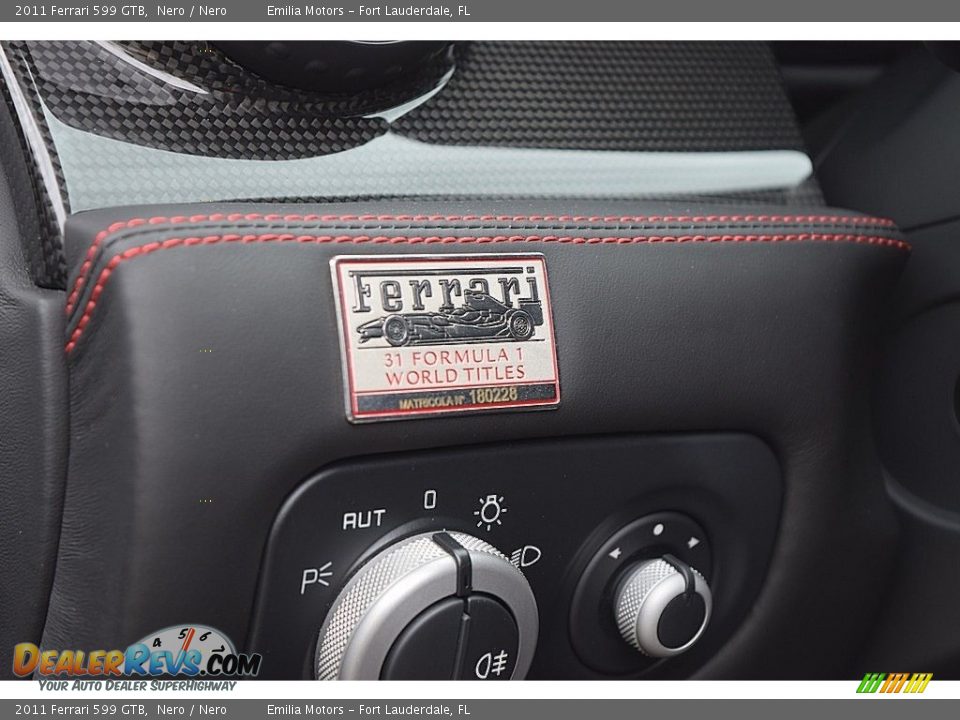 2011 Ferrari 599 GTB Nero / Nero Photo #28