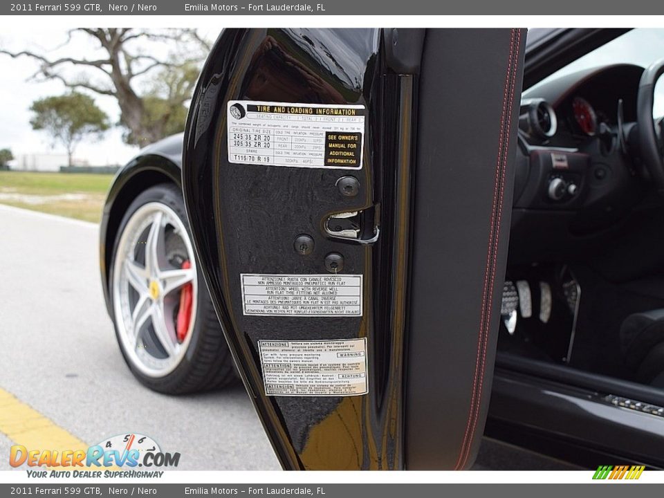 2011 Ferrari 599 GTB Nero / Nero Photo #34