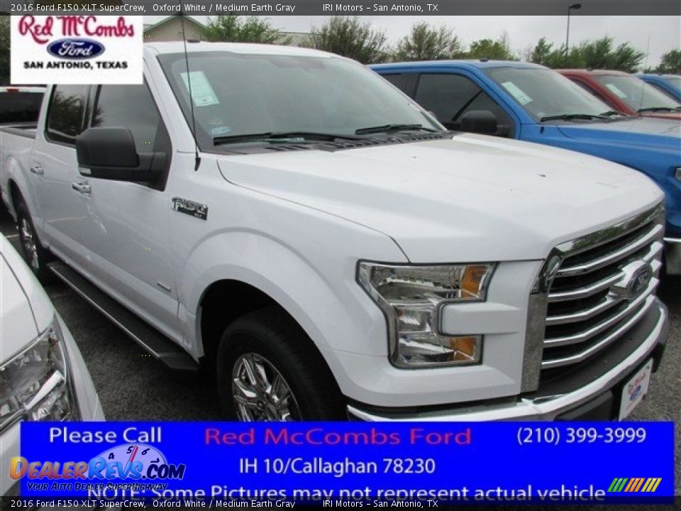 2016 Ford F150 XLT SuperCrew Oxford White / Medium Earth Gray Photo #1