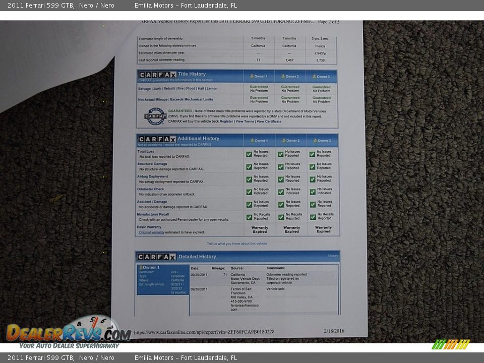 2011 Ferrari 599 GTB Nero / Nero Photo #81