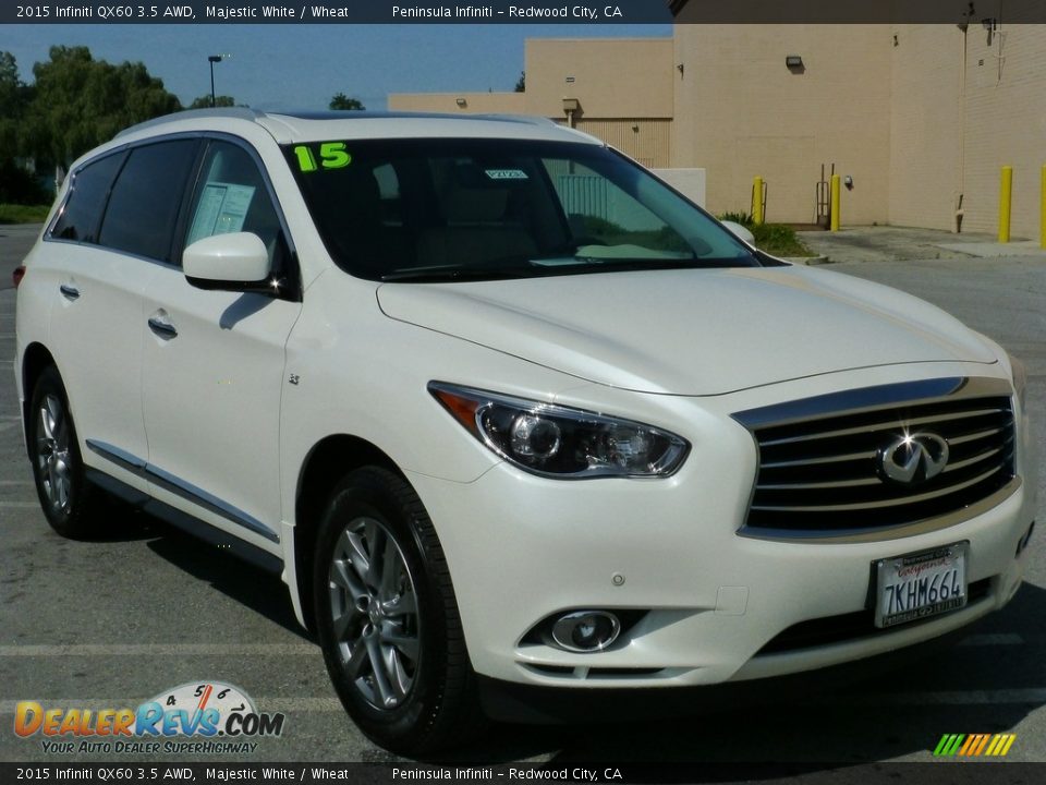 2015 Infiniti QX60 3.5 AWD Majestic White / Wheat Photo #1