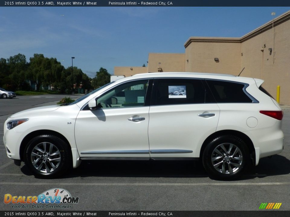 2015 Infiniti QX60 3.5 AWD Majestic White / Wheat Photo #2