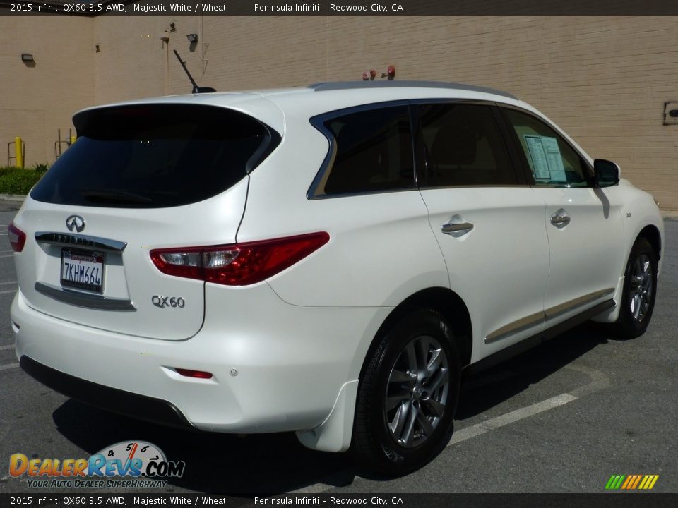 2015 Infiniti QX60 3.5 AWD Majestic White / Wheat Photo #3