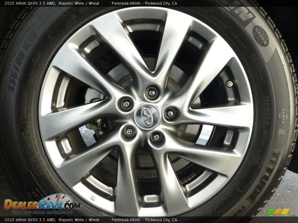 2015 Infiniti QX60 3.5 AWD Majestic White / Wheat Photo #9
