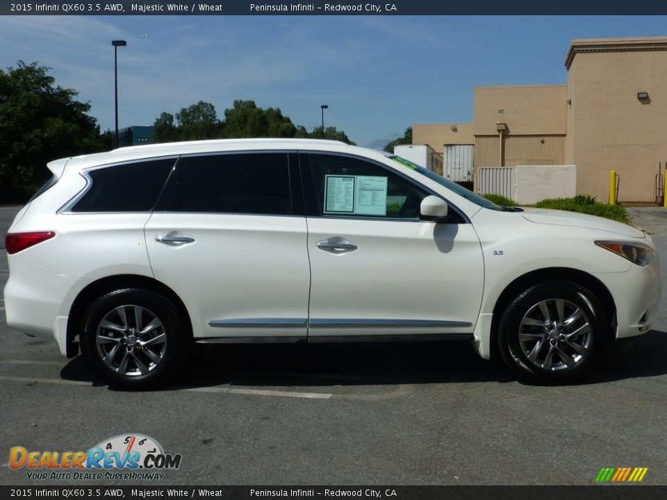 2015 Infiniti QX60 3.5 AWD Majestic White / Wheat Photo #10