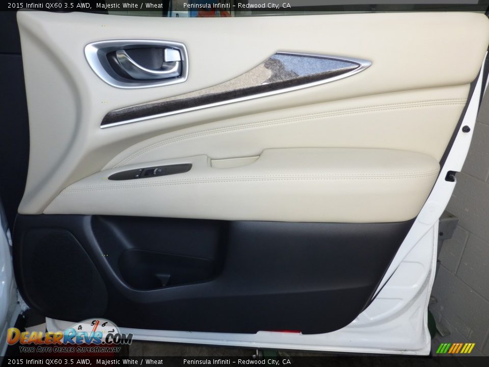 2015 Infiniti QX60 3.5 AWD Majestic White / Wheat Photo #19