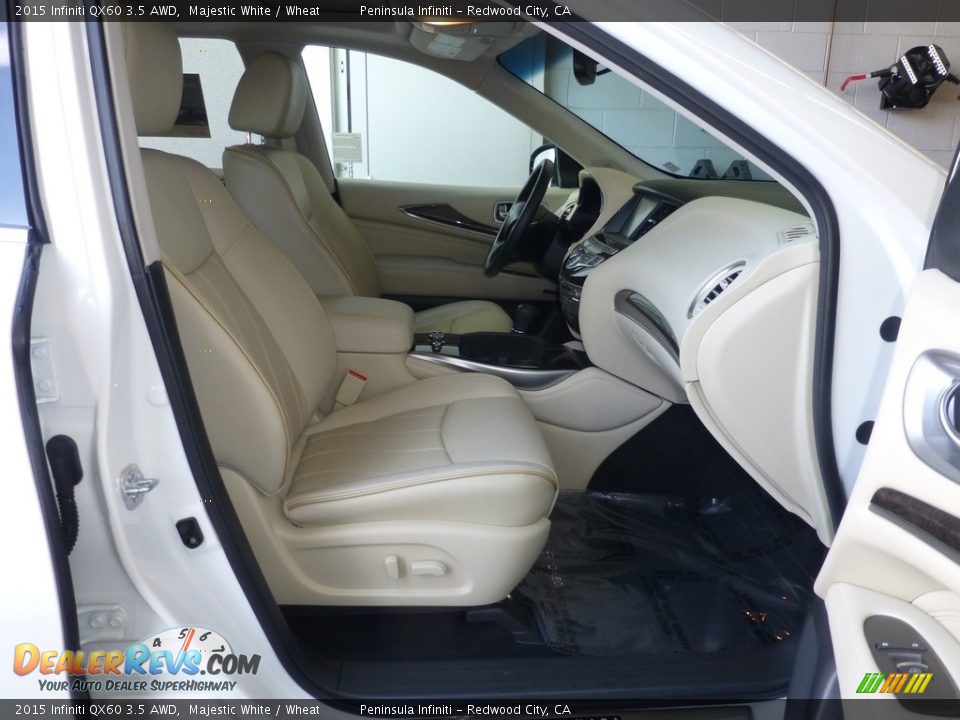 2015 Infiniti QX60 3.5 AWD Majestic White / Wheat Photo #20