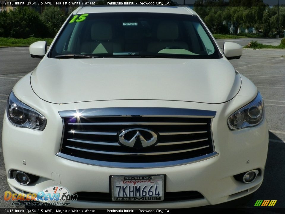2015 Infiniti QX60 3.5 AWD Majestic White / Wheat Photo #27