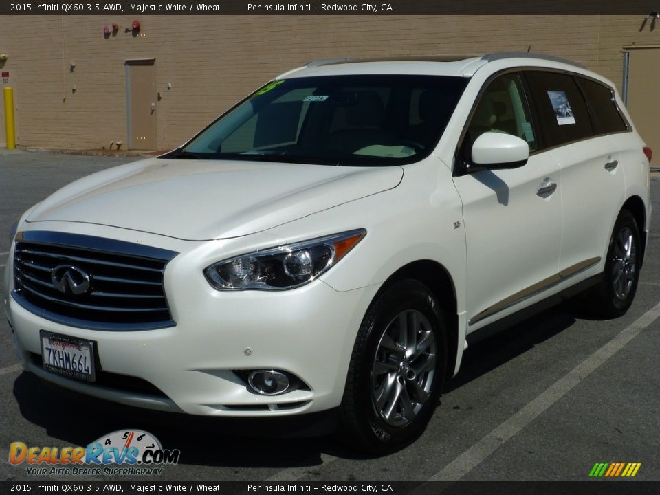 2015 Infiniti QX60 3.5 AWD Majestic White / Wheat Photo #28