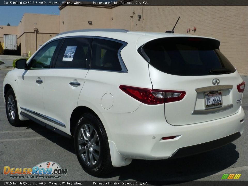 2015 Infiniti QX60 3.5 AWD Majestic White / Wheat Photo #29