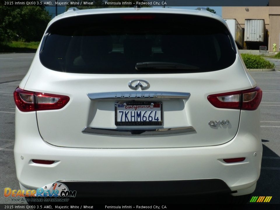 2015 Infiniti QX60 3.5 AWD Majestic White / Wheat Photo #30