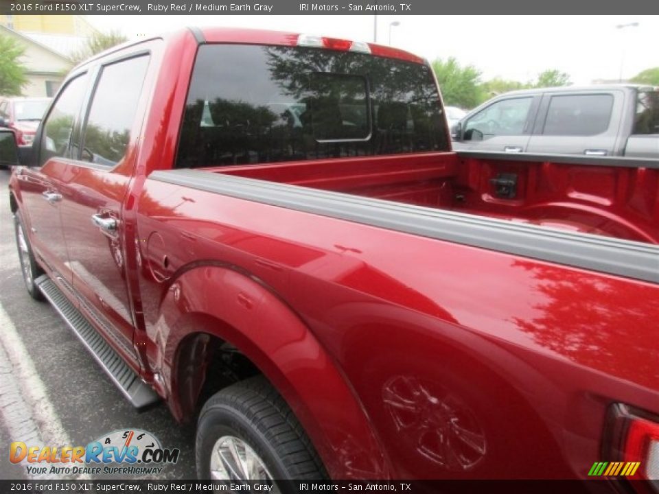 2016 Ford F150 XLT SuperCrew Ruby Red / Medium Earth Gray Photo #6