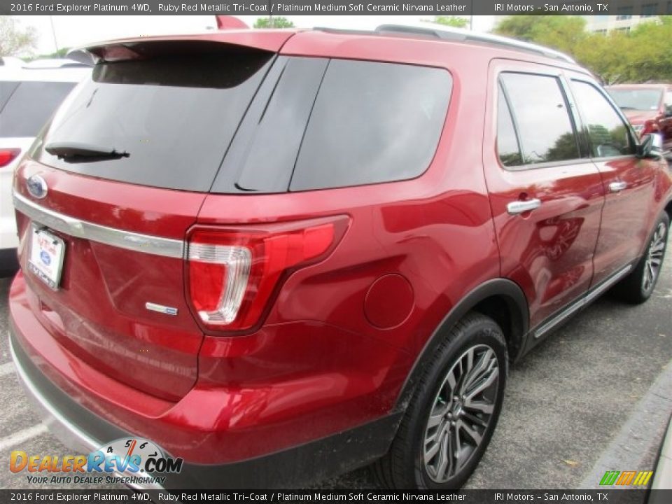 2016 Ford Explorer Platinum 4WD Ruby Red Metallic Tri-Coat / Platinum Medium Soft Ceramic Nirvana Leather Photo #6