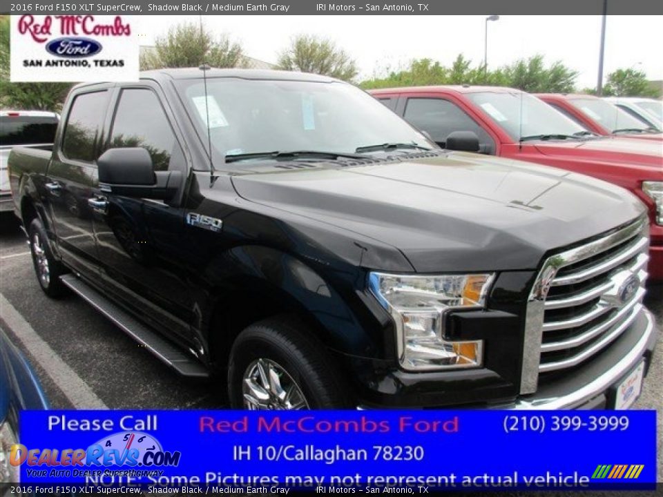 2016 Ford F150 XLT SuperCrew Shadow Black / Medium Earth Gray Photo #1