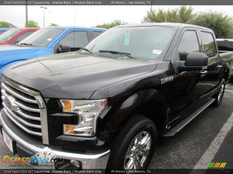 2016 Ford F150 XLT SuperCrew Shadow Black / Medium Earth Gray Photo #2