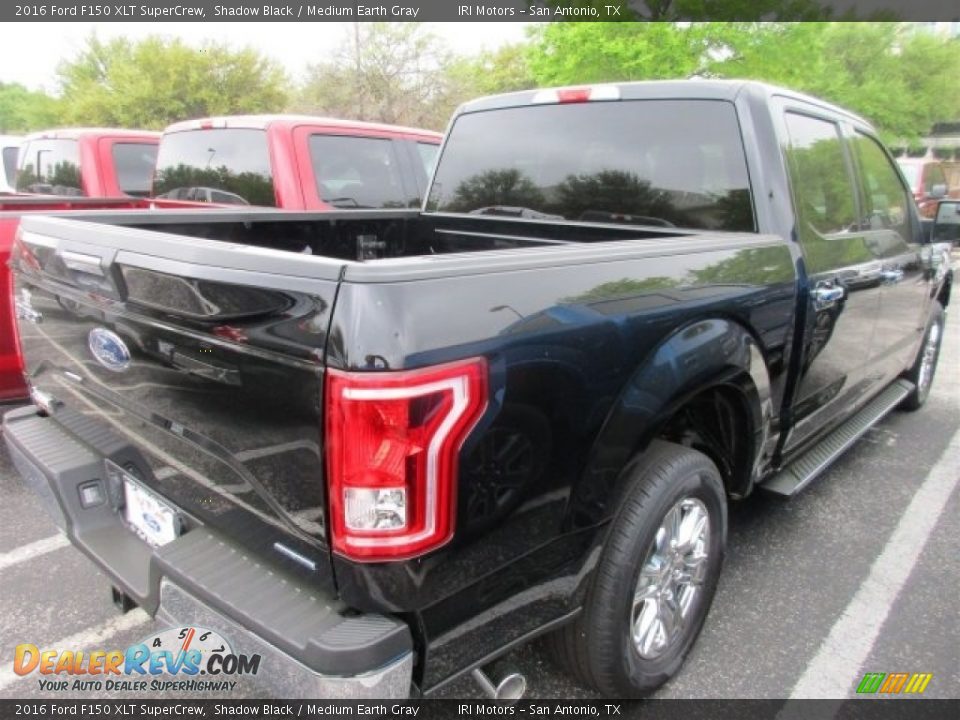 2016 Ford F150 XLT SuperCrew Shadow Black / Medium Earth Gray Photo #7