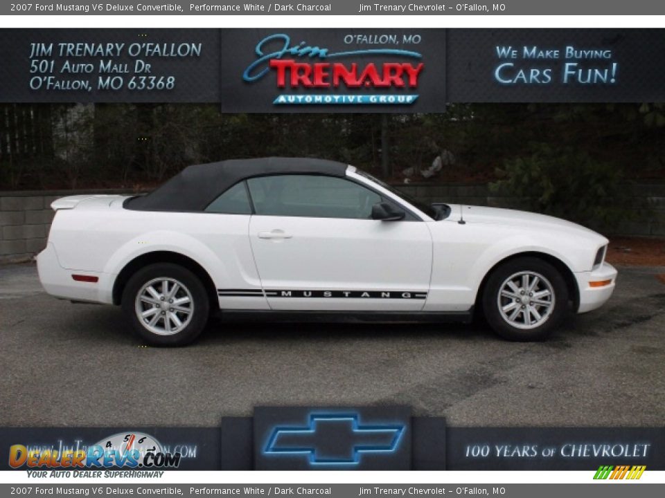 2007 Ford Mustang V6 Deluxe Convertible Performance White / Dark Charcoal Photo #1