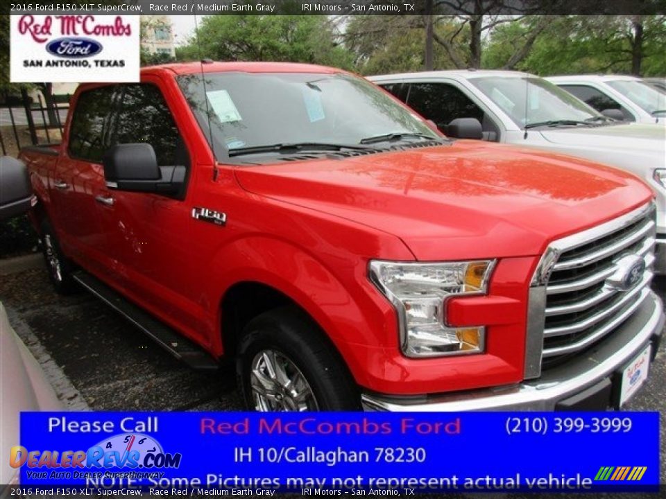 2016 Ford F150 XLT SuperCrew Race Red / Medium Earth Gray Photo #1