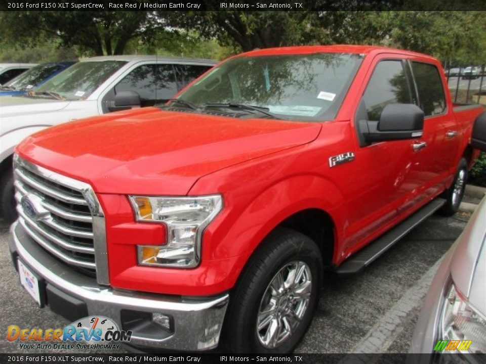 2016 Ford F150 XLT SuperCrew Race Red / Medium Earth Gray Photo #2