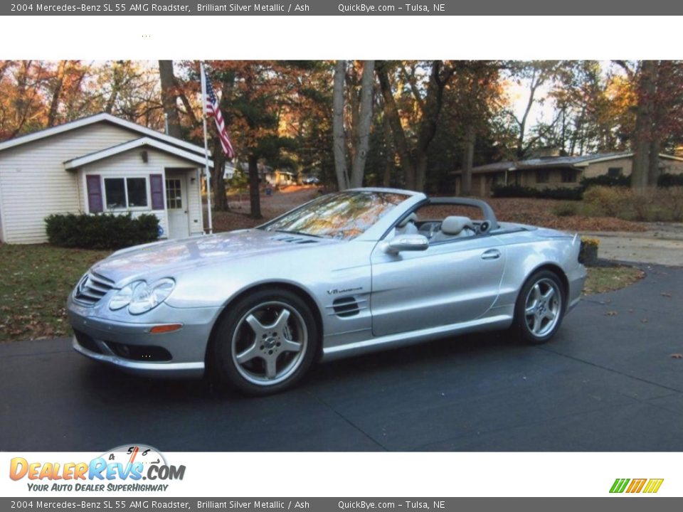2004 Mercedes-Benz SL 55 AMG Roadster Brilliant Silver Metallic / Ash Photo #1