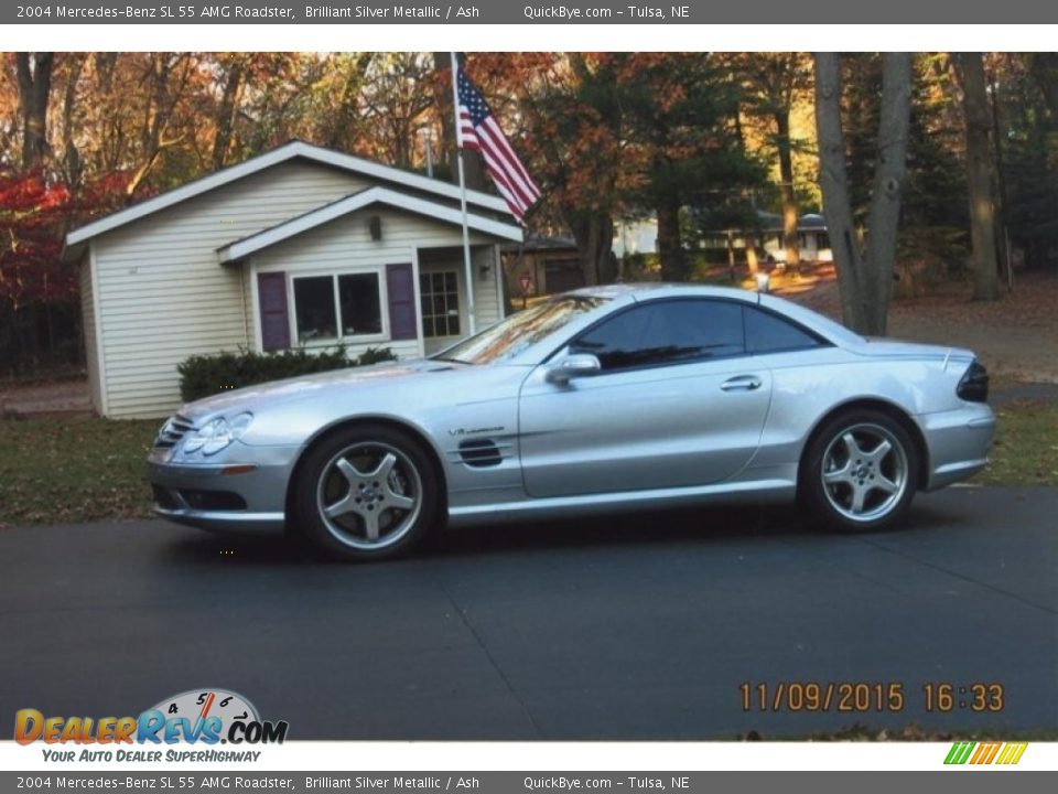 2004 Mercedes-Benz SL 55 AMG Roadster Brilliant Silver Metallic / Ash Photo #2