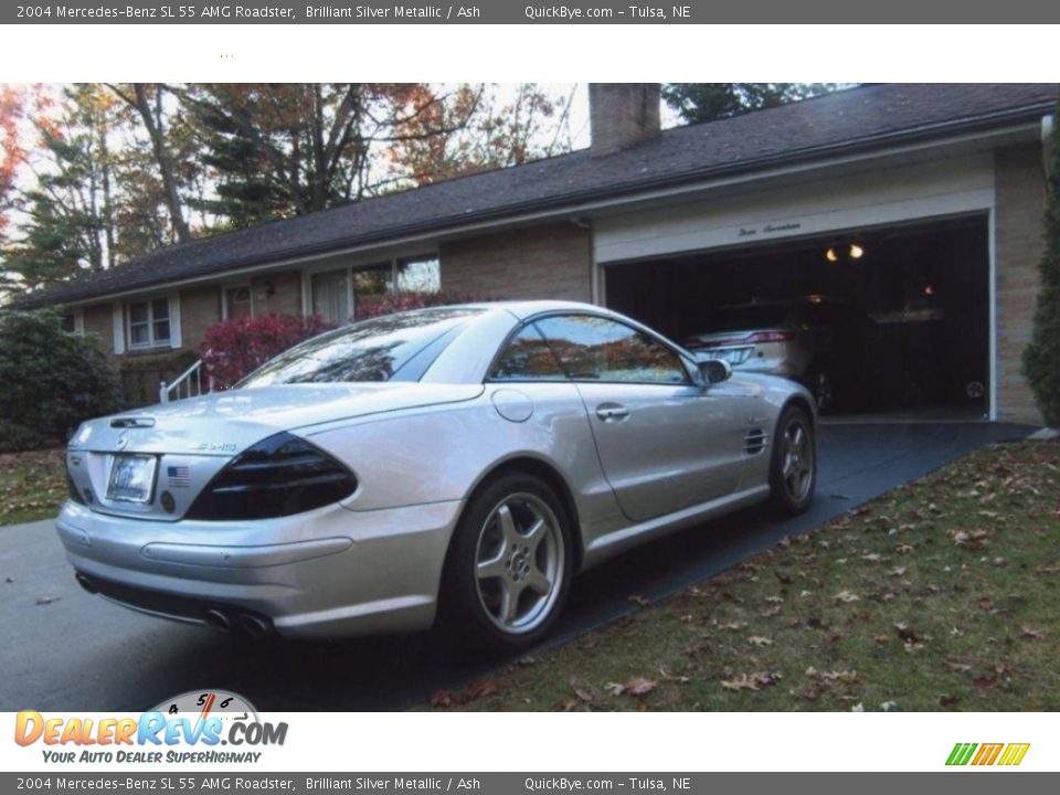 2004 Mercedes-Benz SL 55 AMG Roadster Brilliant Silver Metallic / Ash Photo #12