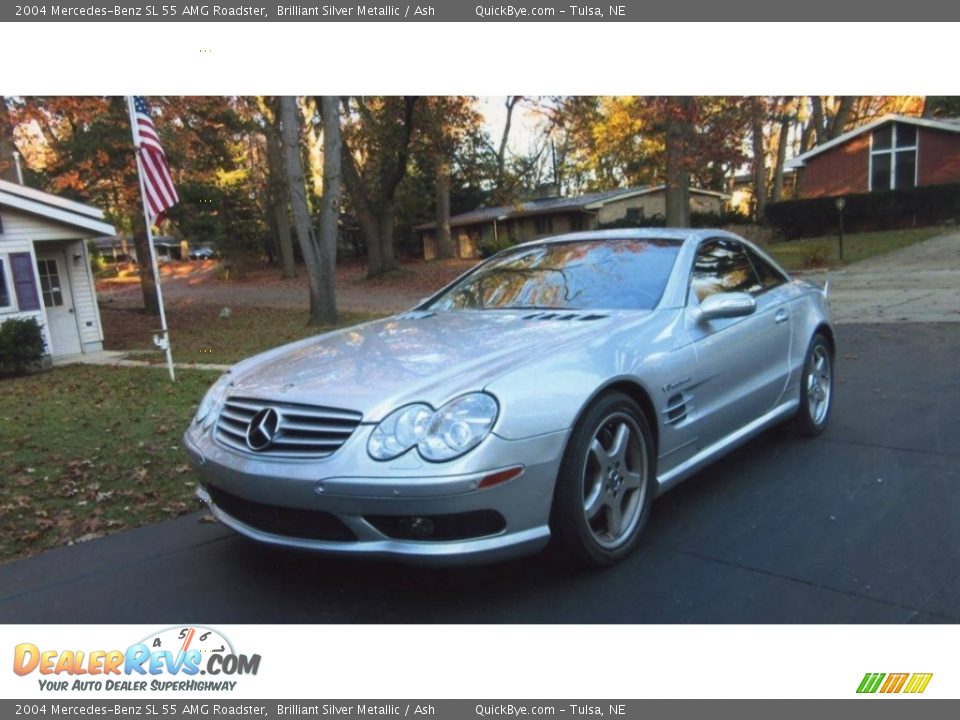 2004 Mercedes-Benz SL 55 AMG Roadster Brilliant Silver Metallic / Ash Photo #13