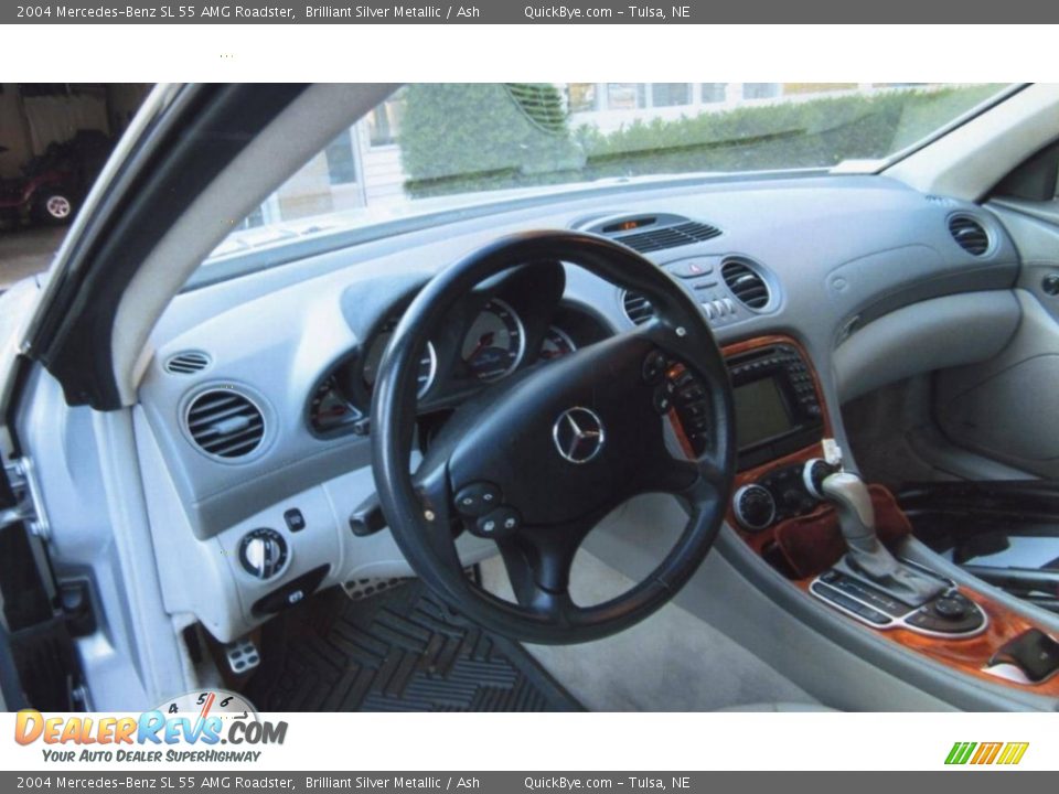 2004 Mercedes-Benz SL 55 AMG Roadster Brilliant Silver Metallic / Ash Photo #17