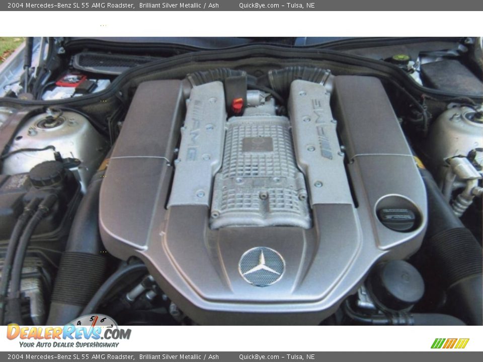 2004 Mercedes-Benz SL 55 AMG Roadster Brilliant Silver Metallic / Ash Photo #23