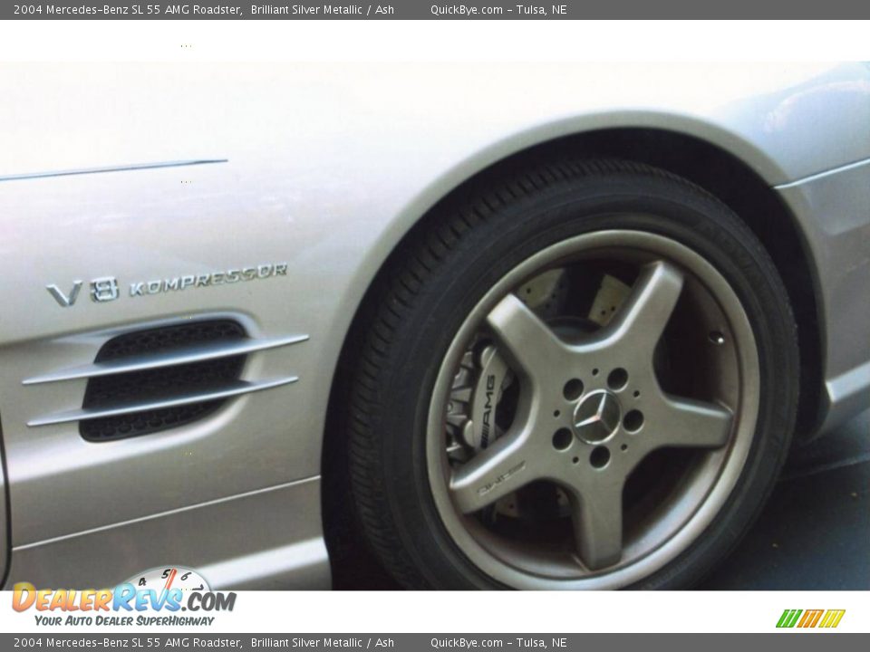 2004 Mercedes-Benz SL 55 AMG Roadster Brilliant Silver Metallic / Ash Photo #27