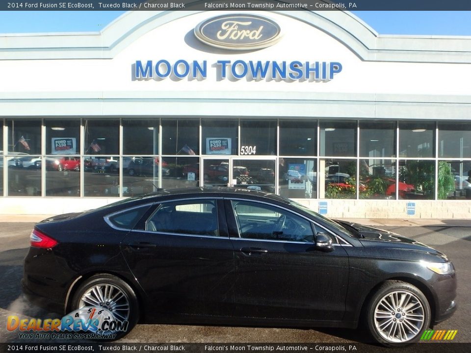 2014 Ford Fusion SE EcoBoost Tuxedo Black / Charcoal Black Photo #1