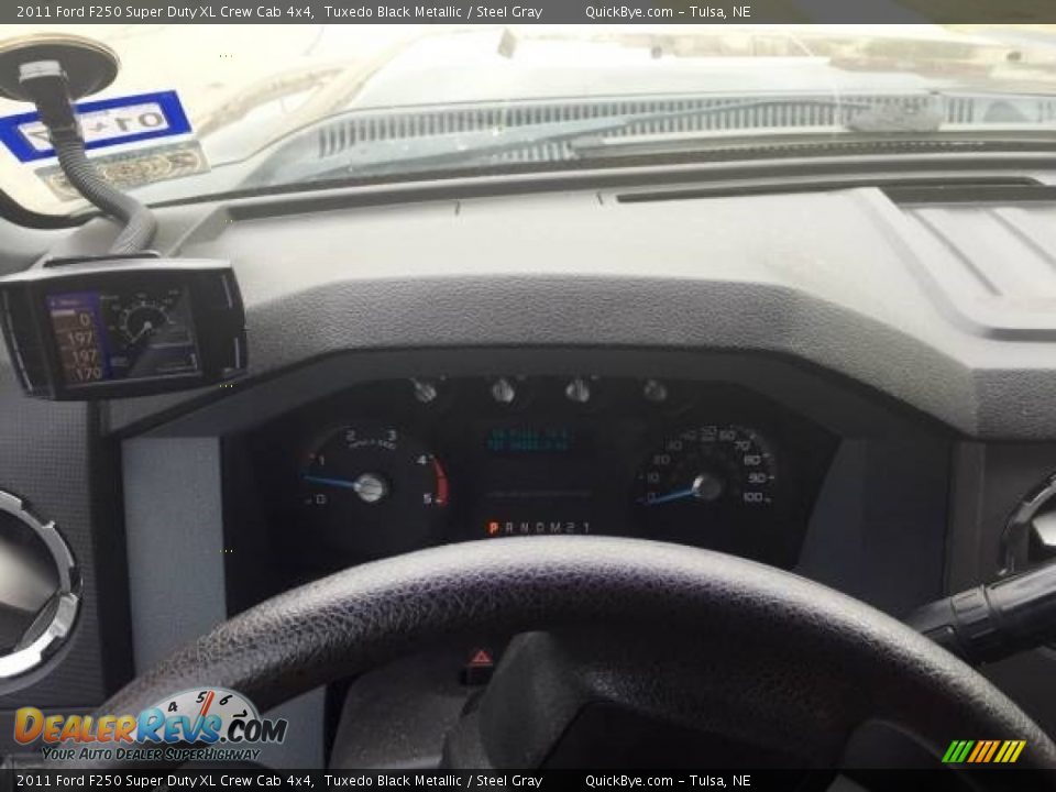 2011 Ford F250 Super Duty XL Crew Cab 4x4 Tuxedo Black Metallic / Steel Gray Photo #7