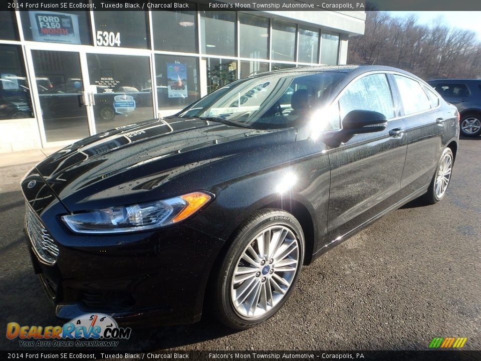 2014 Ford Fusion SE EcoBoost Tuxedo Black / Charcoal Black Photo #9