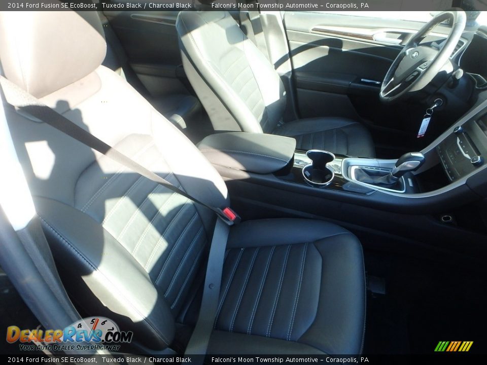 2014 Ford Fusion SE EcoBoost Tuxedo Black / Charcoal Black Photo #10