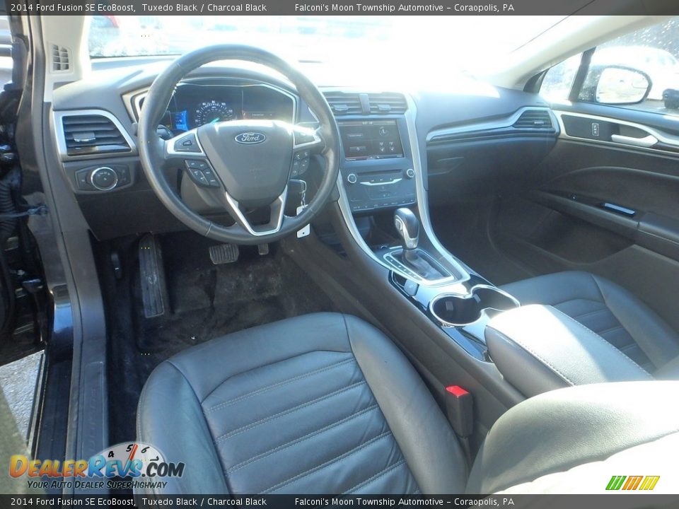 2014 Ford Fusion SE EcoBoost Tuxedo Black / Charcoal Black Photo #17