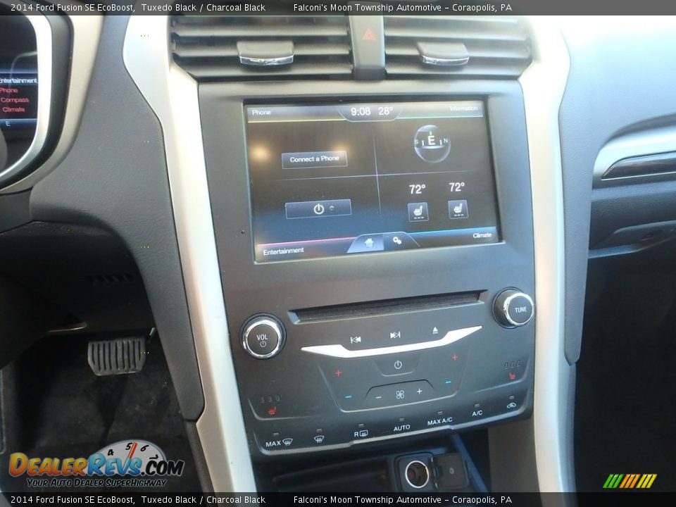 2014 Ford Fusion SE EcoBoost Tuxedo Black / Charcoal Black Photo #22