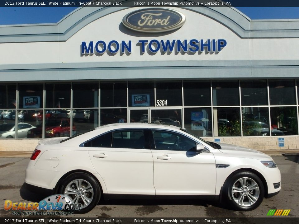 2013 Ford Taurus SEL White Platinum Tri-Coat / Charcoal Black Photo #1